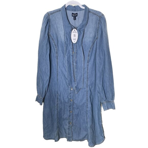 Scoop Dresses & Skirts - NWT Scoop Blue Jean Button Down Midi Dress Size XXL (20)